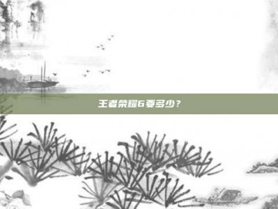 王者荣耀6要多少？