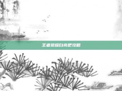 王者荣耀白亮吧攻略