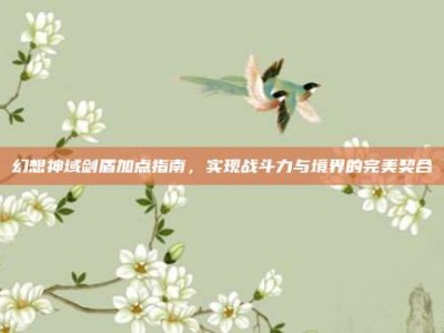幻想神域剑盾加点指南，实现战斗力与境界的完美契合