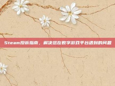 Steam投诉指南，解决您在数字游戏平台遇到的问题