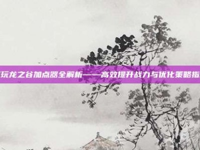 多玩龙之谷加点器全解析——高效提升战力与优化策略指南
