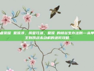 王者荣耀 夏侯淳，铁壁狂飙，夏侯惇的峡谷生存法则—从单挑王到团战永动机的进阶攻略