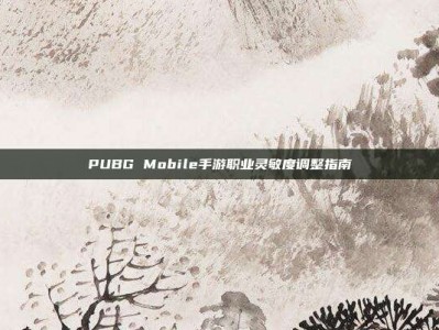 PUBG Mobile手游职业灵敏度调整指南