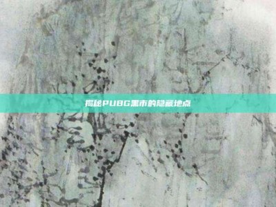 揭秘PUBG黑市的隐藏地点