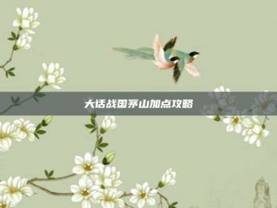 大话战国茅山加点攻略