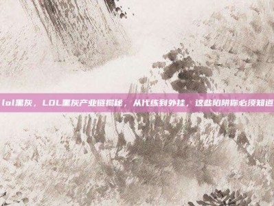 lol黑灰，LOL黑灰产业链揭秘，从代练到外挂，这些陷阱你必须知道
