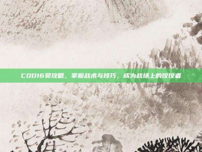 COD16贝攻略，掌握战术与技巧，成为战场上的佼佼者