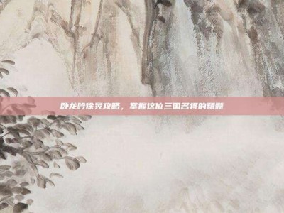 卧龙吟徐晃攻略，掌握这位三国名将的精髓