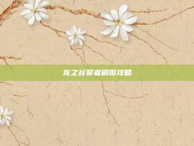 龙之谷贤者刷图攻略