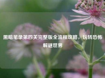 黑暗笔录第四关完整版全流程攻略，玩转恐怖解谜世界