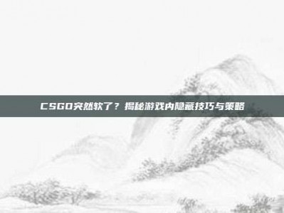 CSGO突然软了？揭秘游戏内隐藏技巧与策略