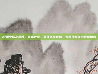 cf哪个队友最好，穿越火线，最强队友攻略—如何找到你的最佳拍档