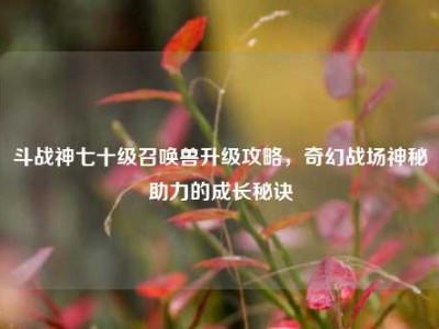 斗战神七十级召唤兽升级攻略，奇幻战场神秘助力的成长秘诀
