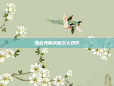 热血无赖武器怎么获得