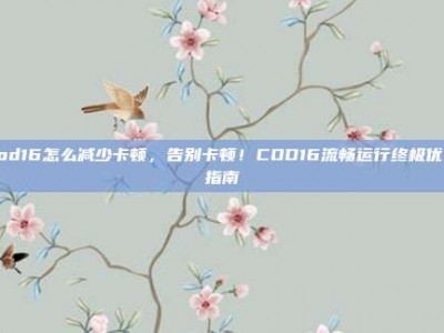 cod16怎么减少卡顿，告别卡顿！COD16流畅运行终极优化指南