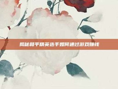 揭秘和平精英选手如何通过游戏赚钱