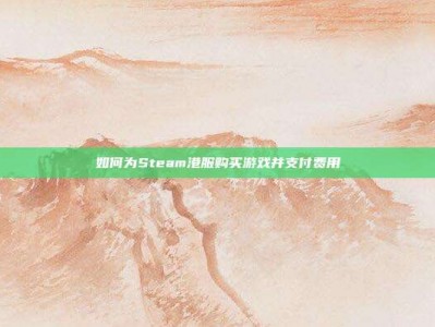 如何为Steam港服购买游戏并支付费用