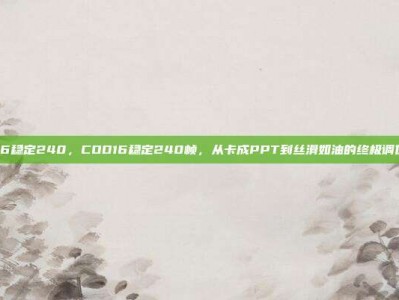 cod16稳定240，COD16稳定240帧，从卡成PPT到丝滑如油的终极调优指南