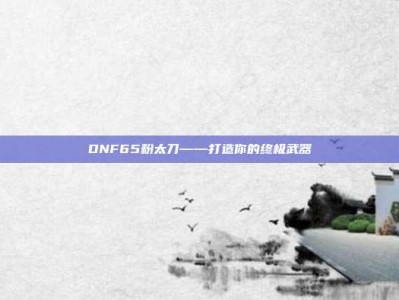 DNF65粉太刀——打造你的终极武器