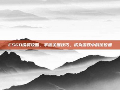 CSGO铁骑攻略，掌握关键技巧，成为游戏中的佼佼者