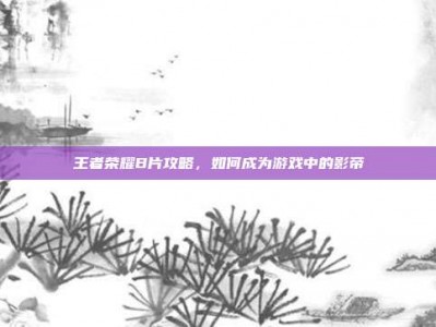 王者荣耀B片攻略，如何成为游戏中的影帝