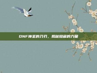 DNF神圣的刀刃，揭秘隐藏的力量