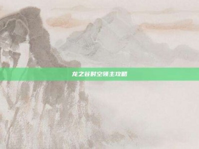 龙之谷时空领主攻略