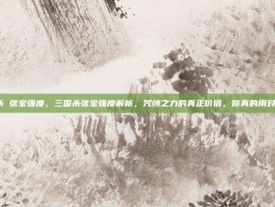 三国杀 张宝强度，三国杀张宝强度解析，咒缚之力的真正价值，你真的用对了吗？