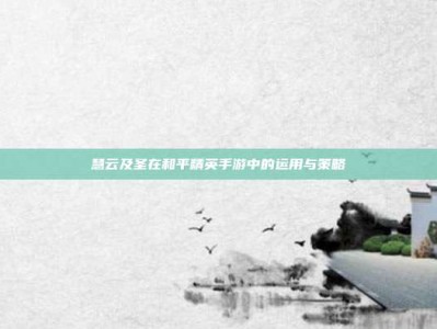 慧云及圣在和平精英手游中的运用与策略