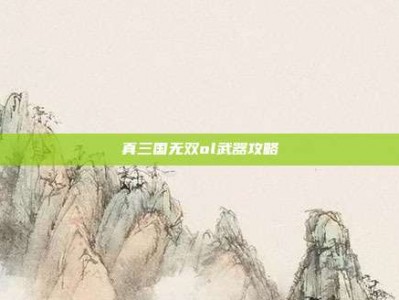 真三国无双ol武器攻略