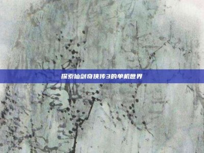 探索仙剑奇侠传3的单机世界