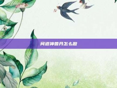 问道神兽丹怎么做