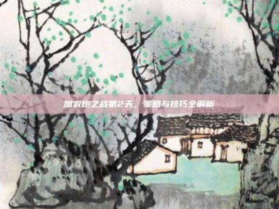 加农炮之战第2天，策略与技巧全解析