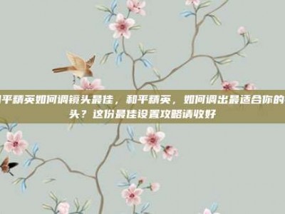 和平精英如何调镜头最佳，和平精英，如何调出最适合你的镜头？这份最佳设置攻略请收好