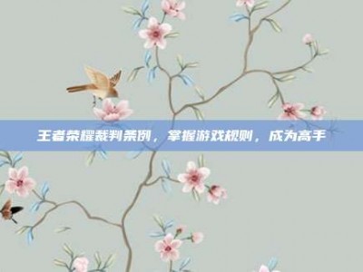 王者荣耀裁判条例，掌握游戏规则，成为高手