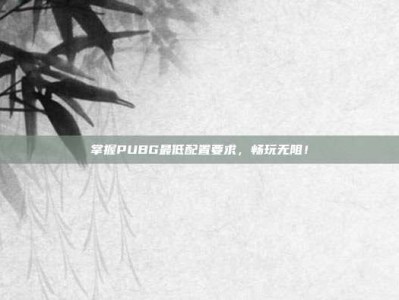 掌握PUBG最低配置要求，畅玩无阻！