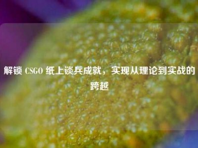 解锁 CSGO 纸上谈兵成就，实现从理论到实战的跨越