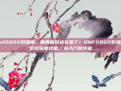dnf2022好感度，别再盲目送礼物了！DNF2022好感度系统深度攻略，从入门到毕业