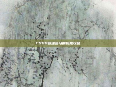 CSGO普通蓝马的终极攻略