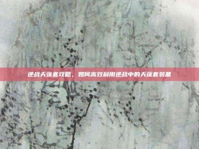 逆战天蓬套攻略，如何高效利用逆战中的天蓬套装备