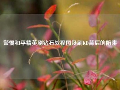 警惕和平精英刷钻石教程图及刷KD背后的陷阱