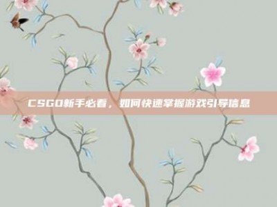 CSGO新手必看，如何快速掌握游戏引导信息