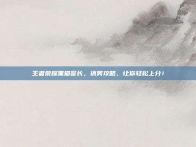 王者荣耀黑猫警长，搞笑攻略，让你轻松上分！