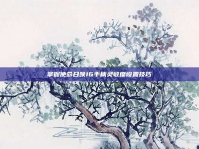掌握使命召唤16手柄灵敏度设置技巧