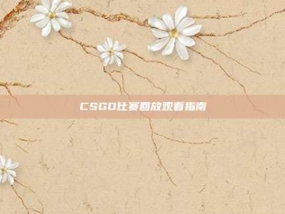 CSGO比赛回放观看指南