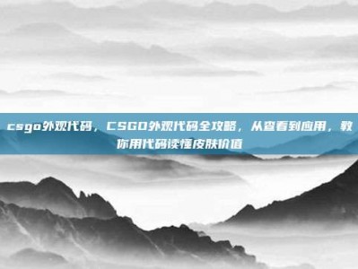 csgo外观代码，CSGO外观代码全攻略，从查看到应用，教你用代码读懂皮肤价值