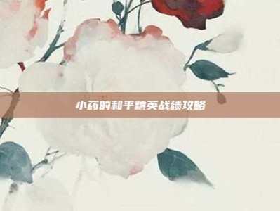 小药的和平精英战绩攻略