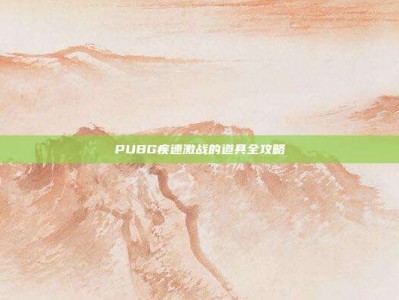 PUBG疾速激战的道具全攻略