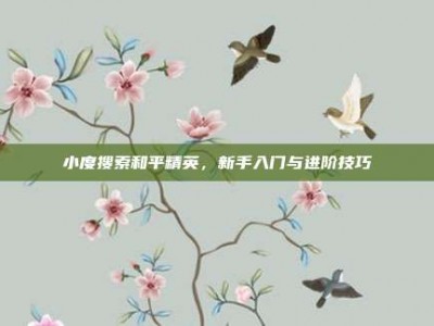 小度搜索和平精英，新手入门与进阶技巧