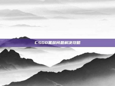 CSGO黑屏问题解决攻略